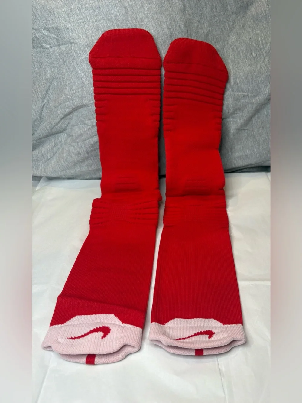 Nike Elite Vapor Crew Football Socks - Red/White XXLarge Cushioned